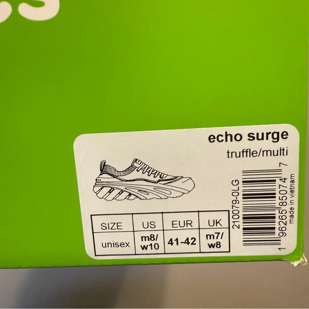 Crocs Echo Surge Truffle Brown‎ Knit Sneakers, Men’s 8/Women’s 10, lightweight